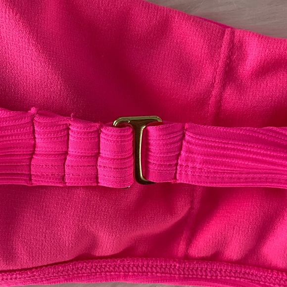 Salt + Cove Neon Pink ribbed bralette swim bikini top size medium - Picture 5 of 7